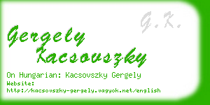 gergely kacsovszky business card